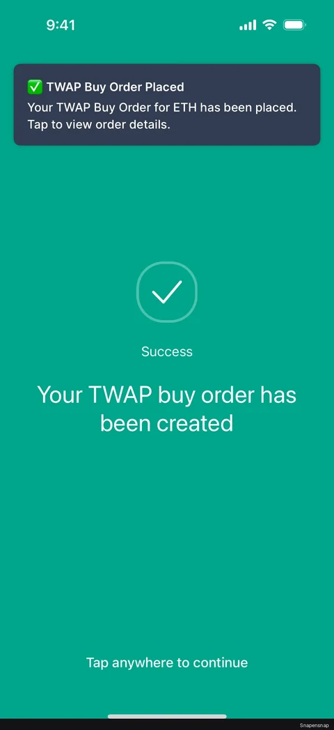 Покупка coin (TWAP) 9