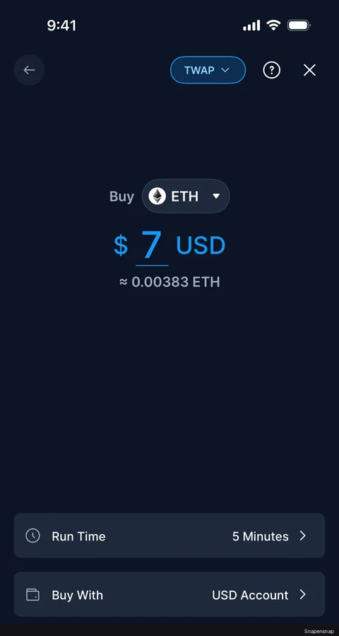 Покупка coin (TWAP) 6
