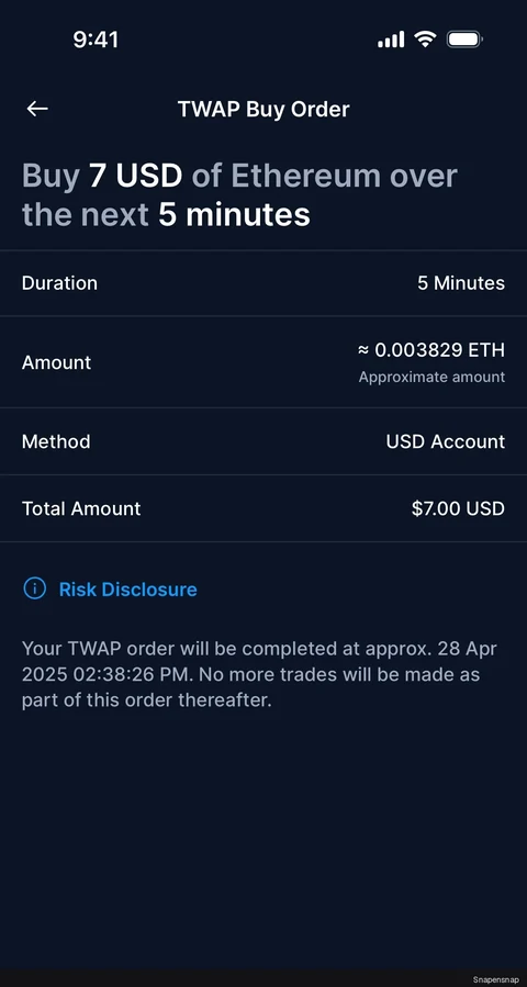 Покупка coin (TWAP) 7