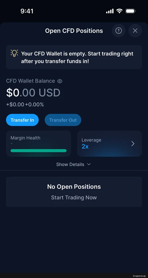 Сценарий: CFD wallet detail 2
