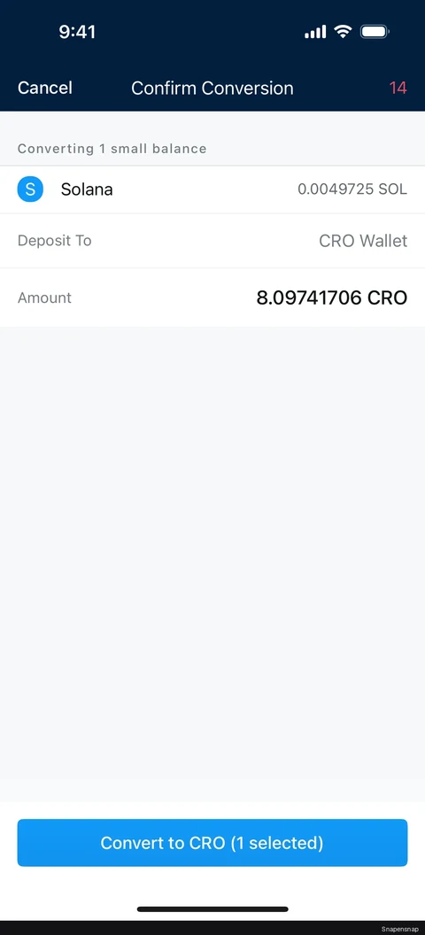 Сценарий: Converting small balances 6