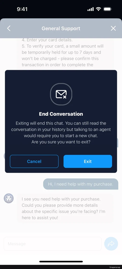 Сценарий: Ending a chat 2
