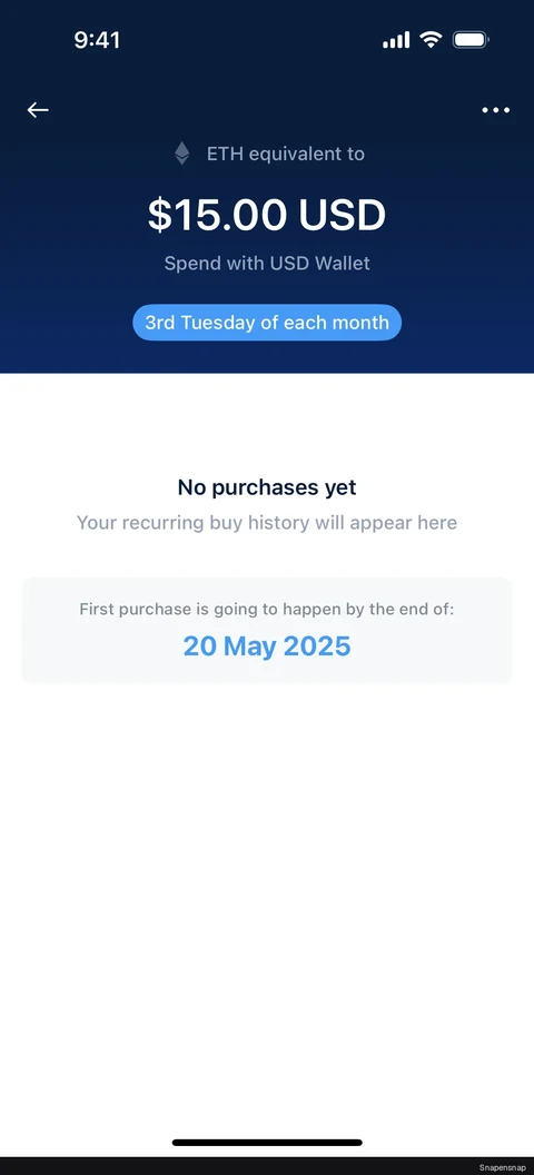 Сценарий: Recurring buy 10