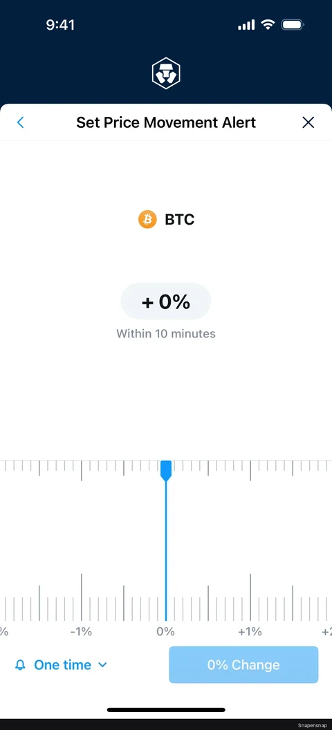 Сценарий: Setting a price alert (percentage movement) 2