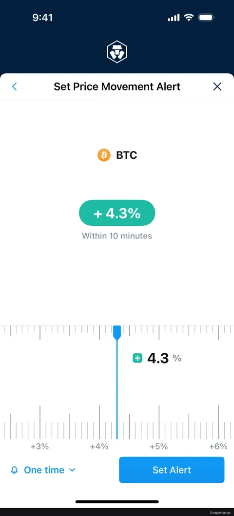 Сценарий: Setting a price alert (percentage movement) 3