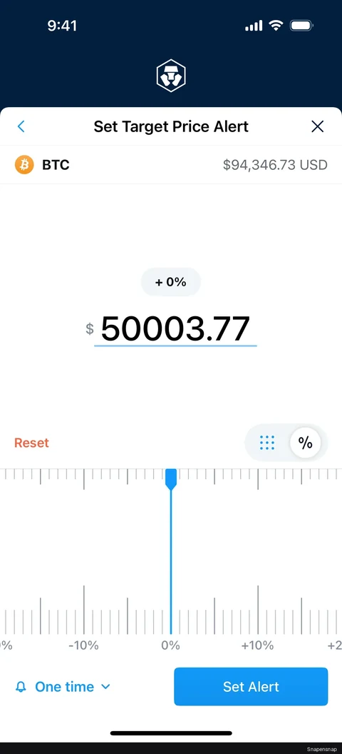 Сценарий: Setting a price alert (target price) 4