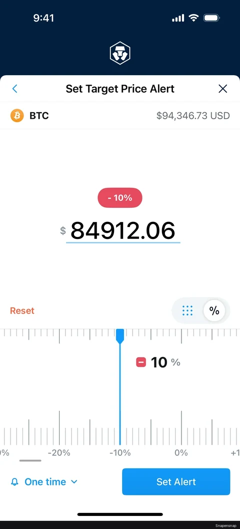 Сценарий: Setting a price alert (target price) 5