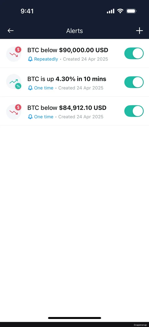 Сценарий: Setting a price alert (target price) 6