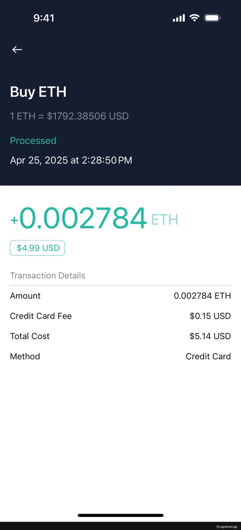 Сценарий: Transaction history (crypto wallet) 5
