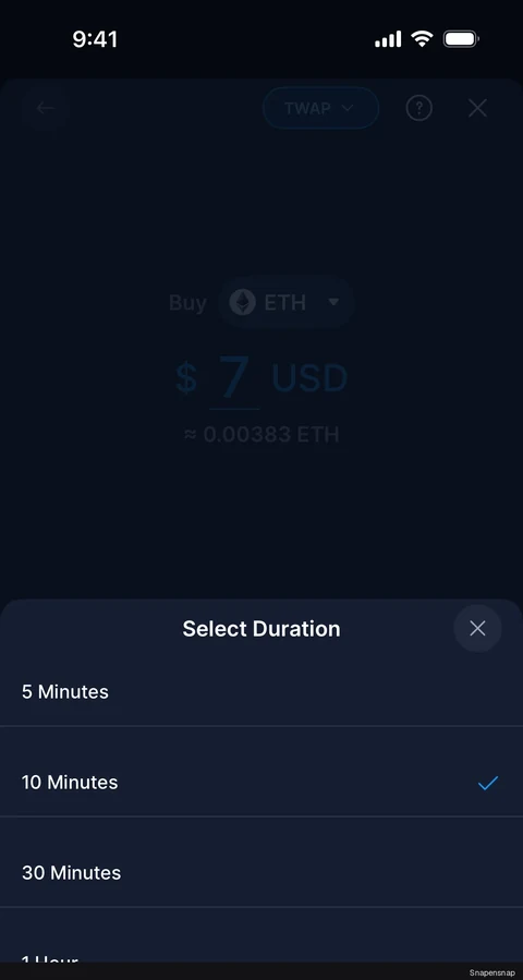 Выбор run time duration 3
