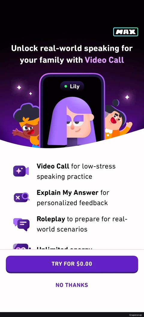 Подписка на Duolingo Max Family 2