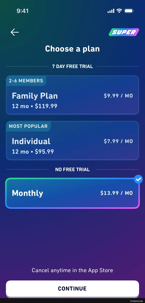 Сценарий: Choose a plan 3