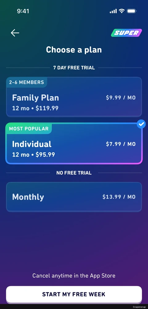 Сценарий: Choose a plan 2