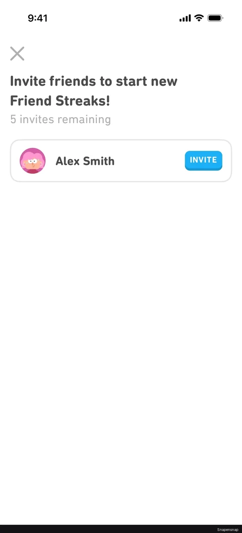 Сценарий: Inviting a friend to start new streak 2