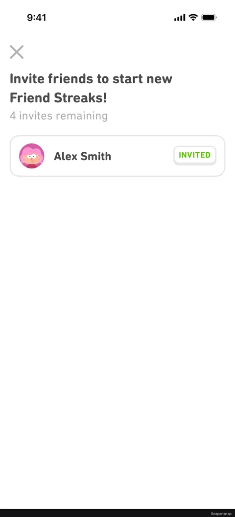 Сценарий: Inviting a friend to start new streak 3