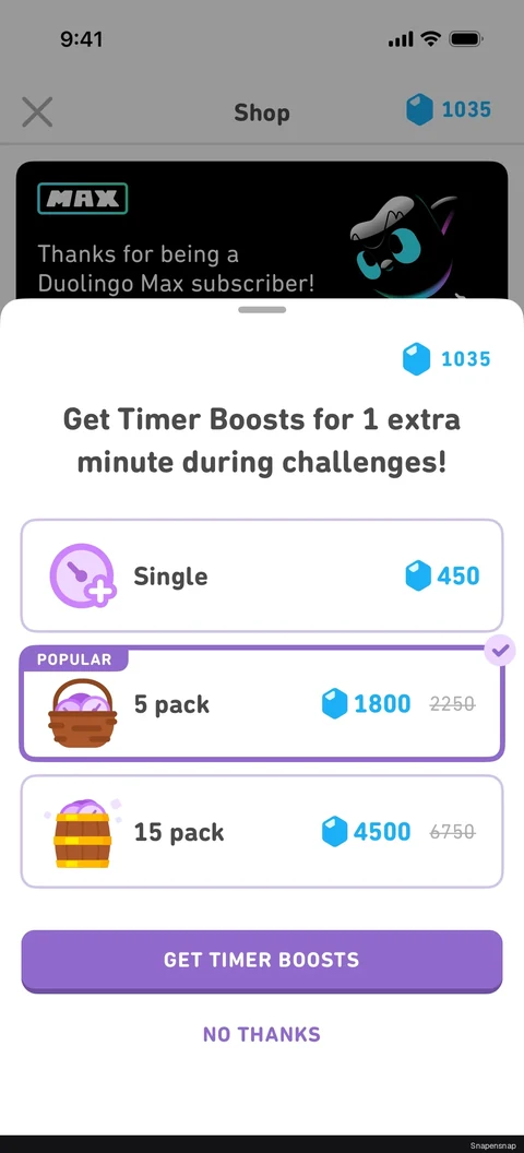 Сценарий: Purchasing a timer boost 2