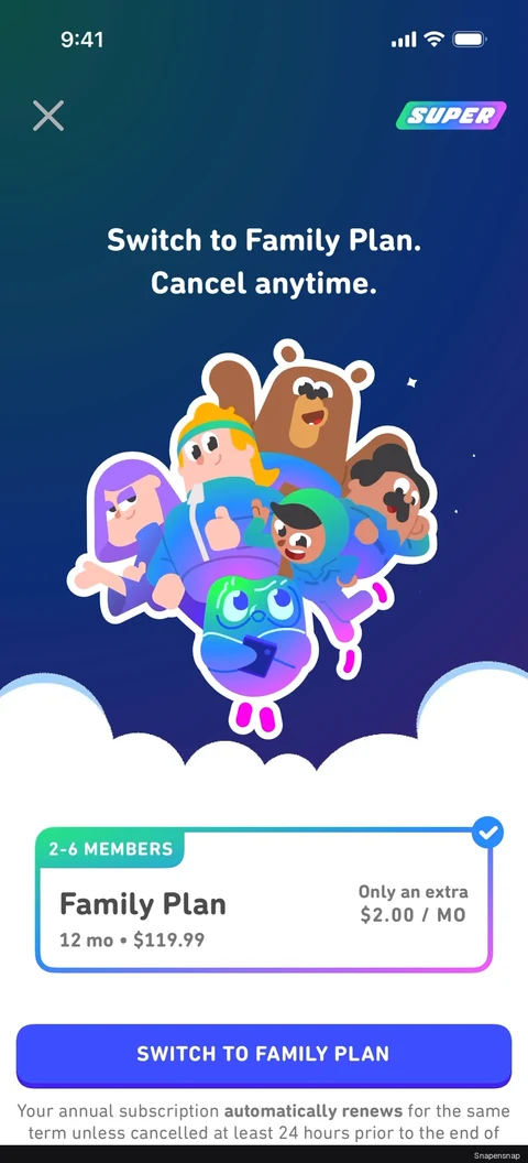 Сценарий: Upgrade to Super Family 2