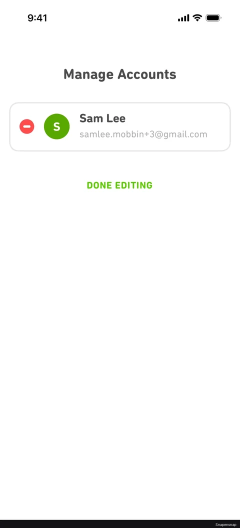 Удаление saved account 2