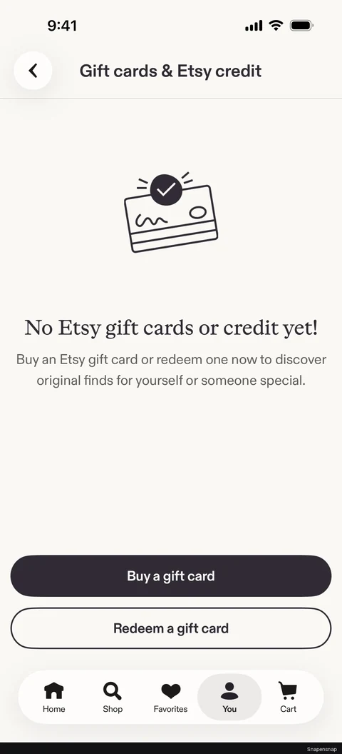 Сценарий: Gift cards & Etsy credit 2