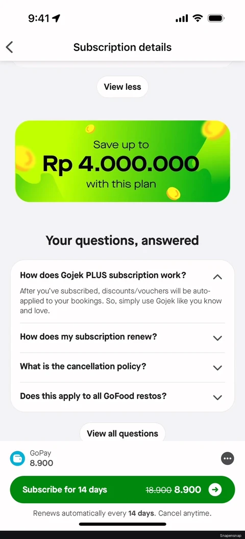 Подписка на Gojek Plus 6