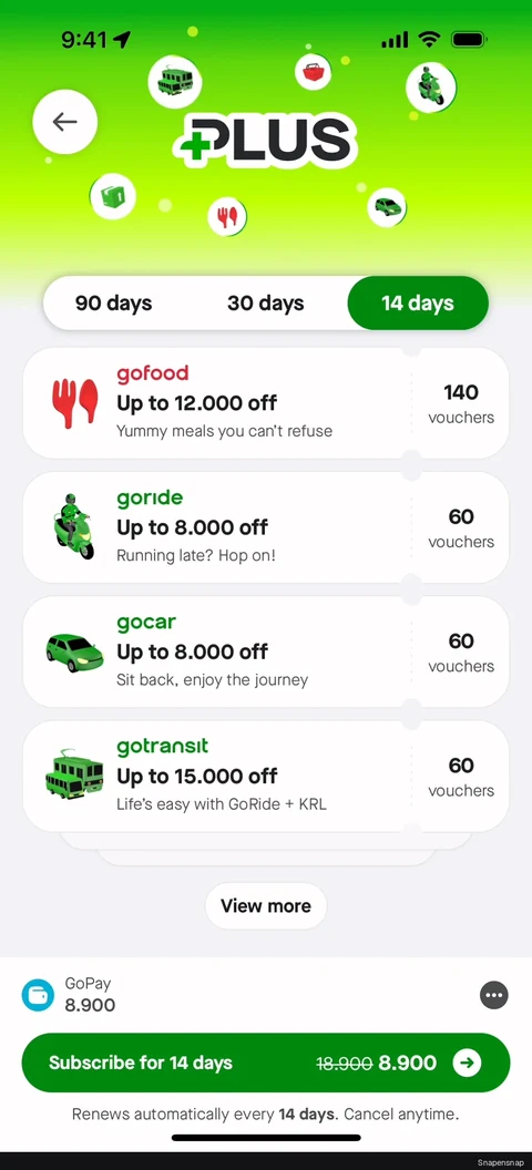 Подписка на Gojek Plus 3