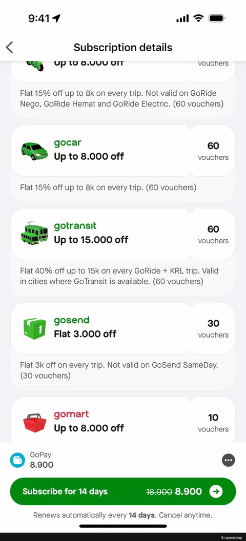 Подписка на Gojek Plus 4