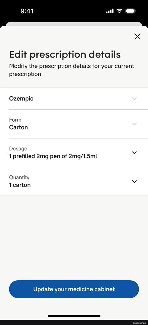 Обновление a prescription 5