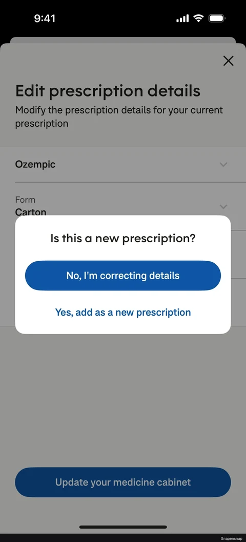 Обновление a prescription 6