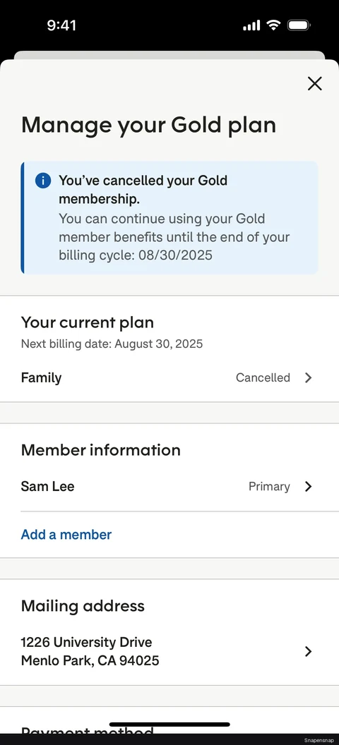 TODO:RU:Canceling a membership 5