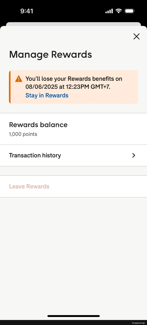 TODO:RU:Leaving a rewards program 3