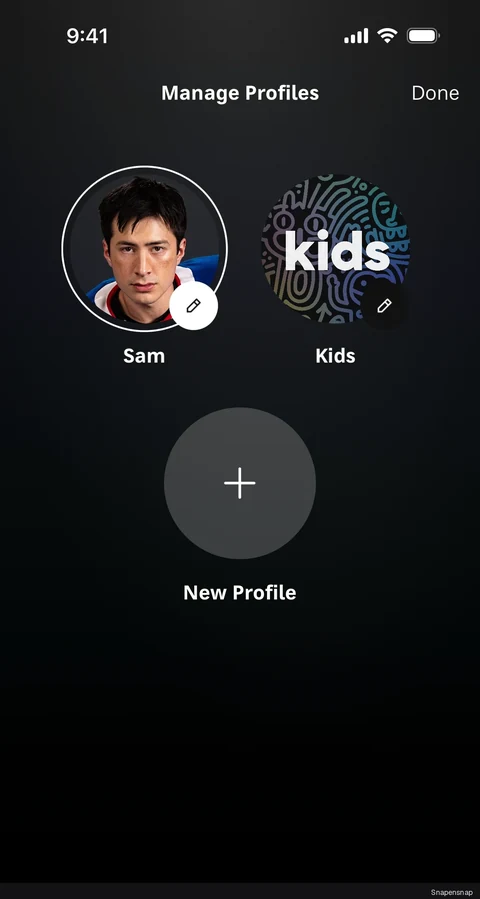 Переключение на Kids аккаунт 2