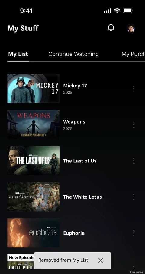 TODO:RU:Removing a show from a list 3