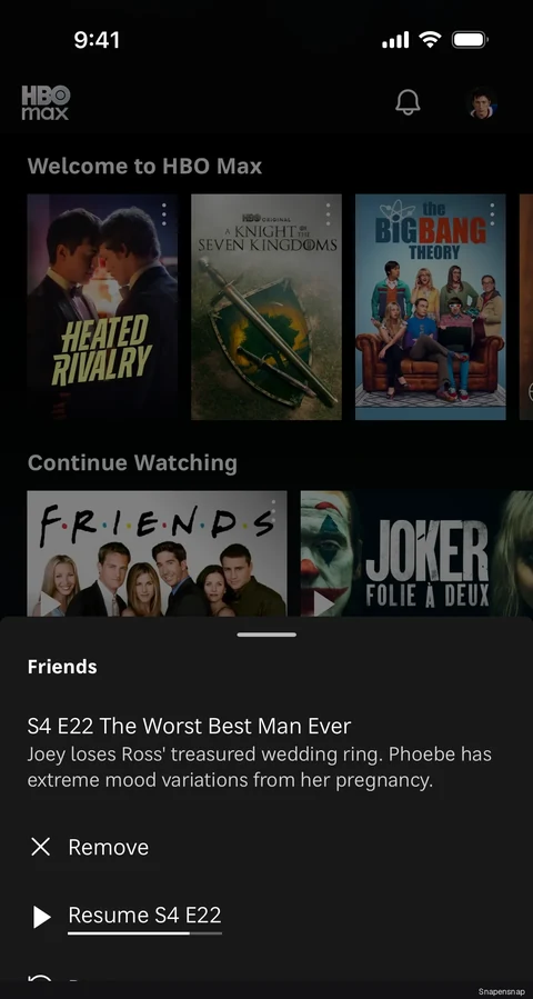 TODO:RU:Removing a show from continue watching 2