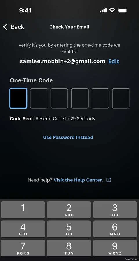 Вход (one-time code) 2
