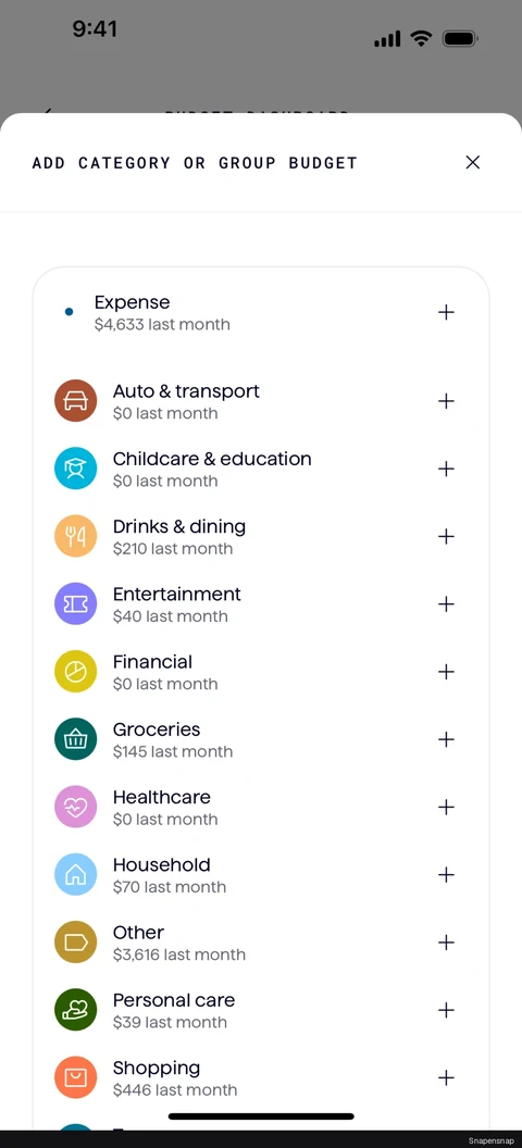 Создание budget 9