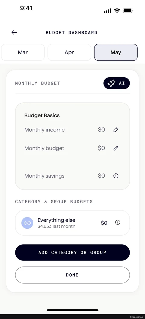Создание budget 2