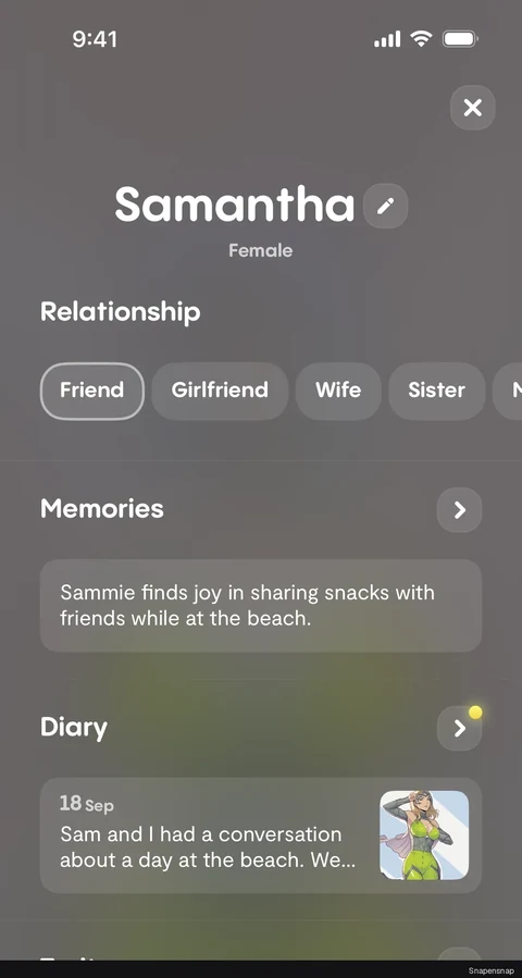Редактирование a Replika профиль 4