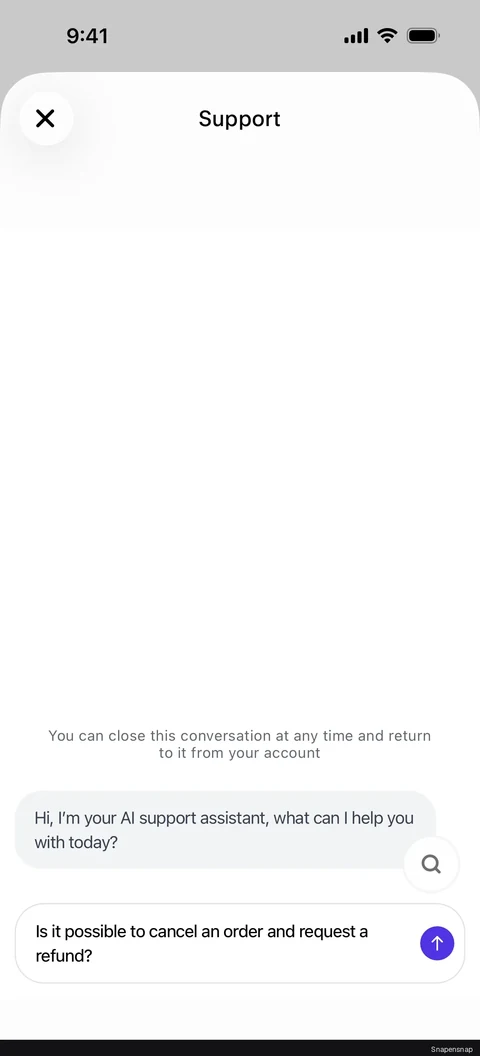 Чат с AI assistant (support) 3