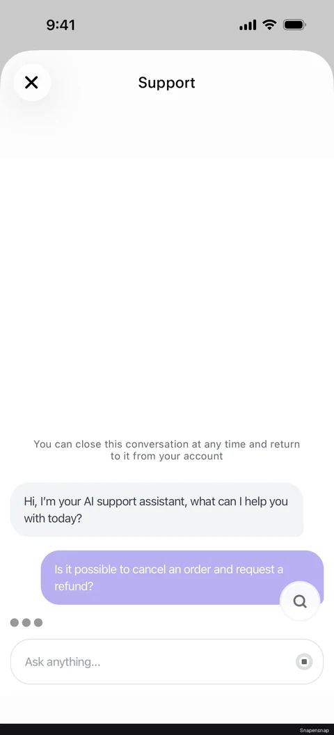 Чат с AI assistant (support) 4