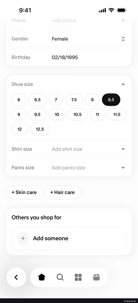 Добавление shoe size 3
