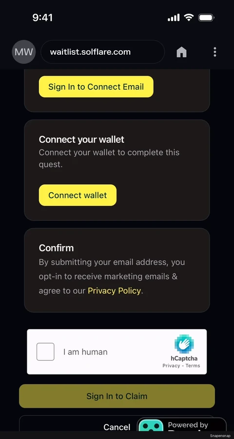 Лист ожидания Solflare Card 5
