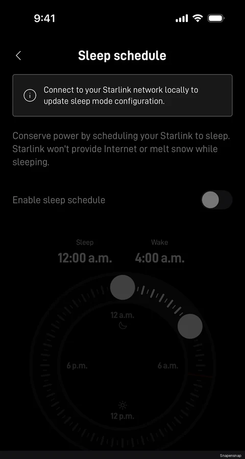 Включение sleep schedule 2
