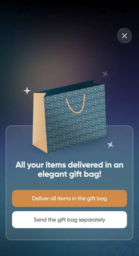 Добавление gift bag 2