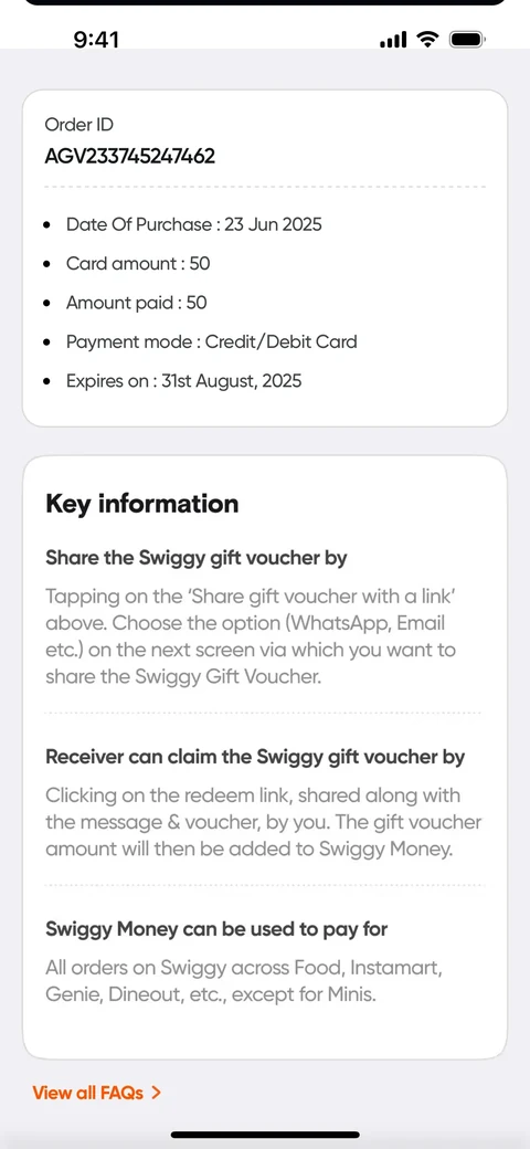 Покупка gift voucher 9