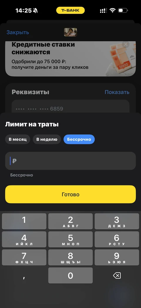 Т-Банк · Детализация · 65