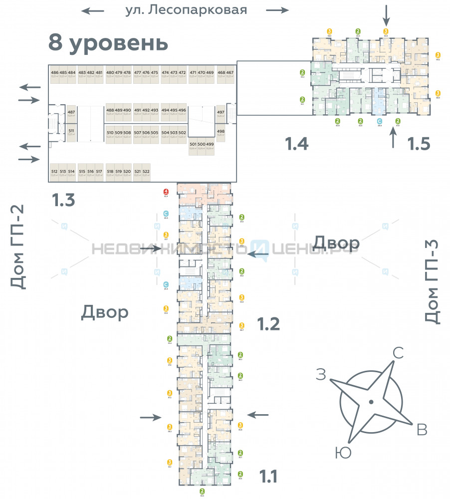 2 комн., 69.2м2, 8/24, Чистые пруды, Тюмень