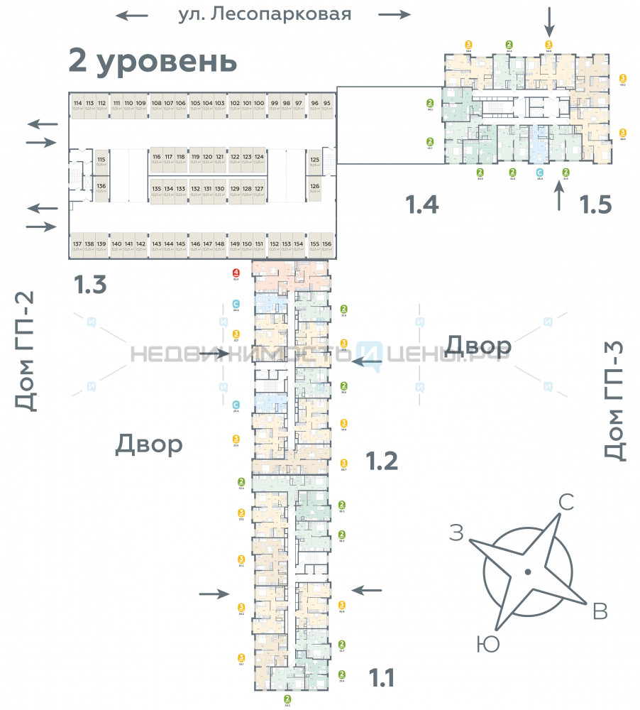 2 комн., 69.2м2, 2/24, Чистые пруды, Тюмень