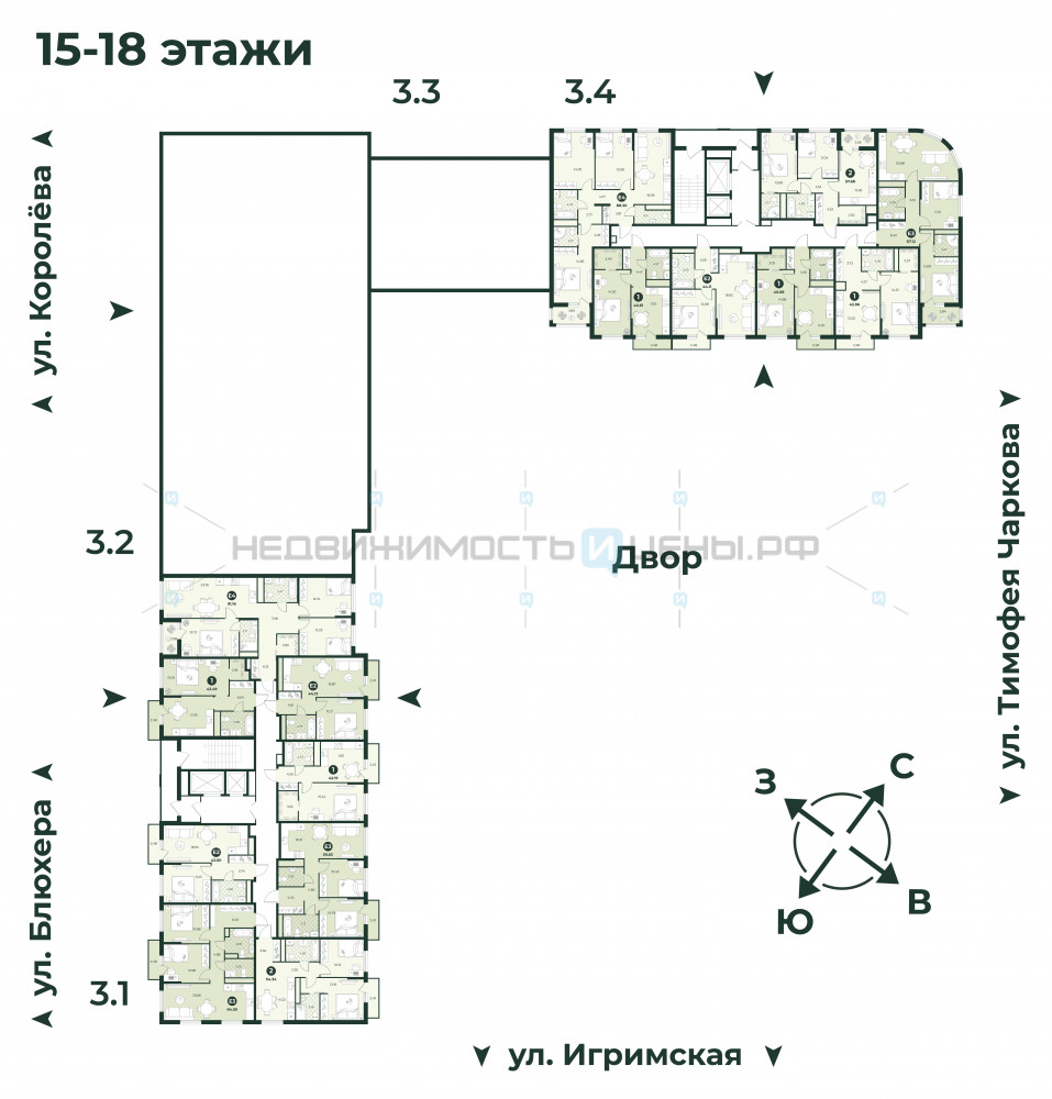 3 комн., 64.59м2, 15/18, Игрим, Тюмень