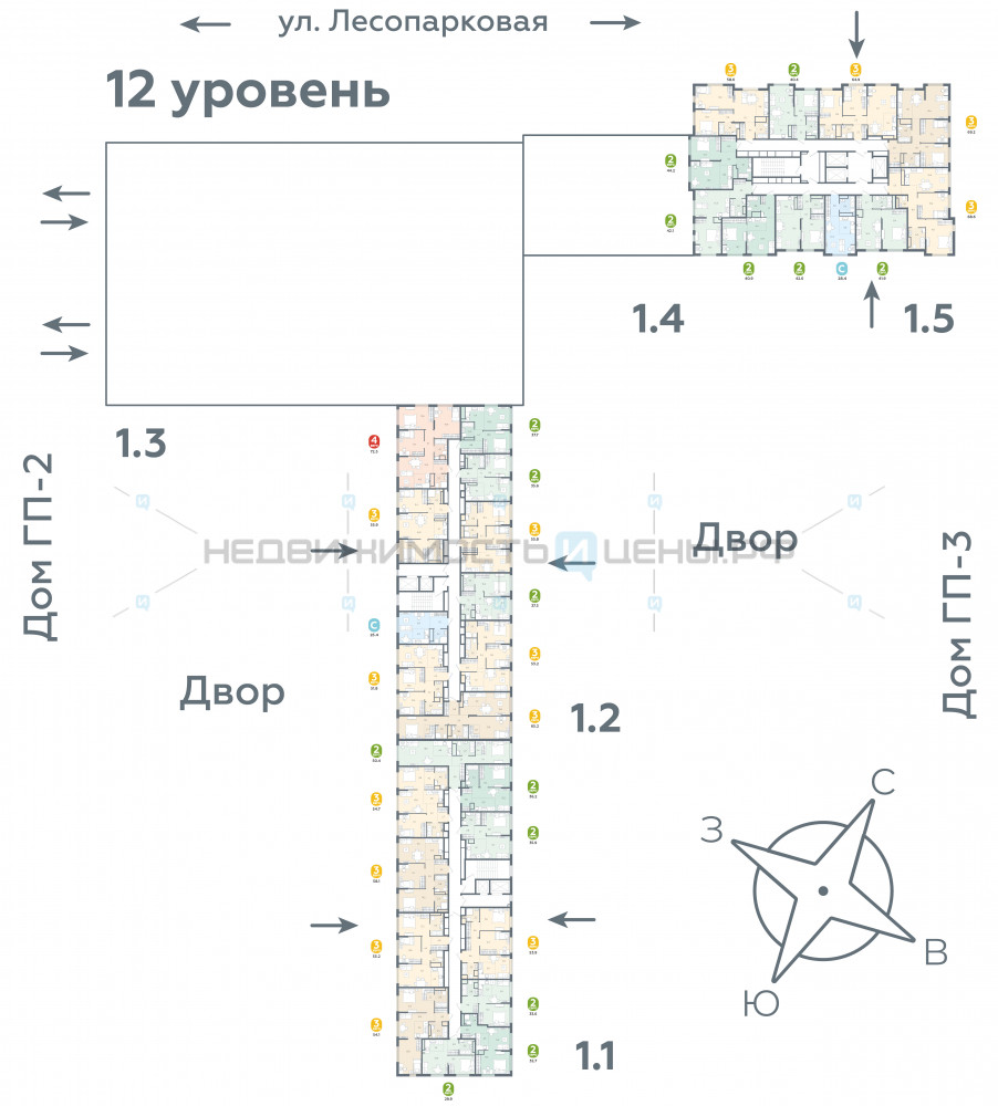 1 комн., 41.9м2, 12/24, Чистые пруды, Тюмень