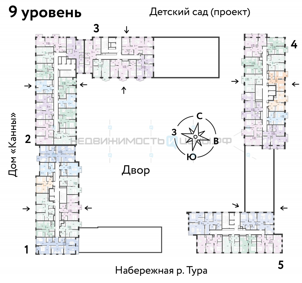 3 комн., 59.17м2, 9/25, Европейский берег, Тюмень